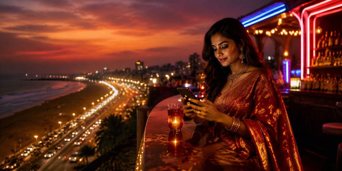 Chennai mobile casino player wearing saree